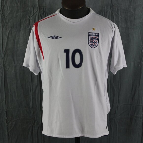 Team England Soccer Jersey - Michael Owen 10 2006 Homer Jersey - Men's XL - Picture 1 of 11